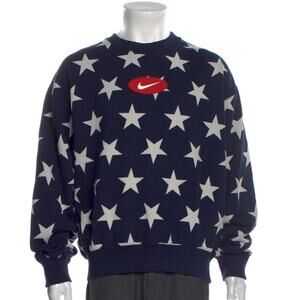 Nike Lab Collection Fleece Sweatshirt Men Sz Medium Blue USA Stars Crew Pullover